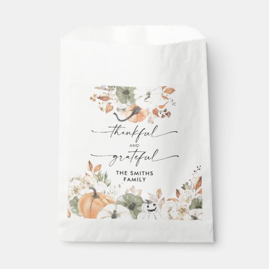 Rustic Pumpkins Thanksgiving Dinner Favor Bags Bedankzakje (Voorkant)