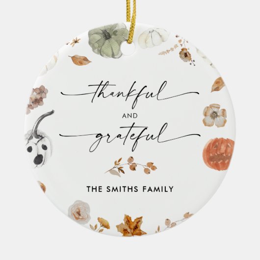 Rustic Pumpkins Thanksgiving Dinner Ornament  (Voorkant)