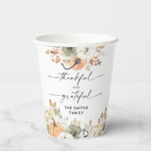 Rustic Pumpkins Thanksgiving Dinner Paper cup Papieren Bekers (Achterkant)