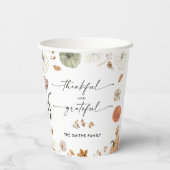 Rustic Pumpkins Thanksgiving Dinner Paper cup Papieren Bekers (Achterkant)