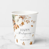 Rustic Pumpkins Thanksgiving Dinner Paper cup Papieren Bekers (Achterkant)