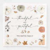 Rustic Pumpkins Thanksgiving Dinner Paper Napkin Servet (Voorkant)