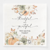 Rustic Pumpkins Thanksgiving Dinner Paper Napkin Servet (Voorkant)