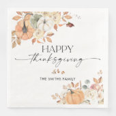 Rustic Pumpkins Thanksgiving Dinner Paper Napkin Servet (Voorkant)