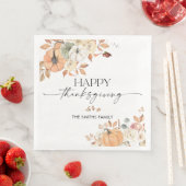 Rustic Pumpkins Thanksgiving Dinner Paper Napkin Servet (Insitu)