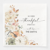 Rustic Pumpkins Thanksgiving Dinner Paper Napkin Servet (Voorkant)