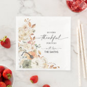 Rustic Pumpkins Thanksgiving Dinner Paper Napkin Servet (Insitu)