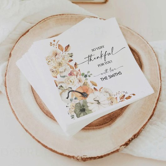 Rustic Pumpkins Thanksgiving Dinner Paper Napkin Servet