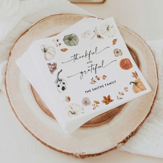 Rustic Pumpkins Thanksgiving Dinner Paper Napkin Servet