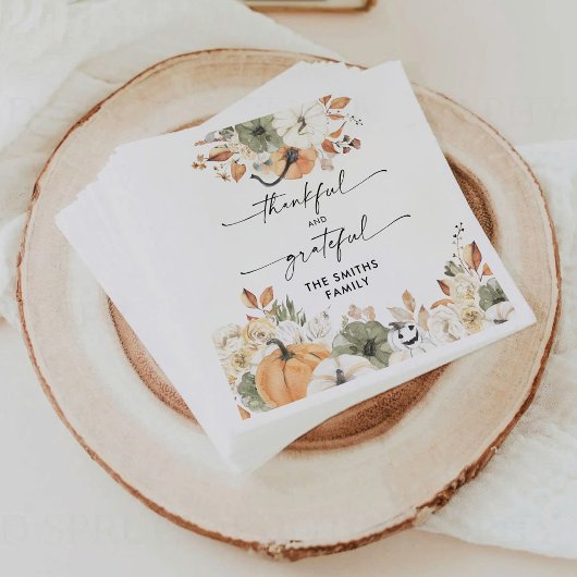 Rustic Pumpkins Thanksgiving Dinner Paper Napkin Servet