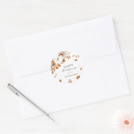 Rustic Pumpkins Thanksgiving Dinner Sticker (Envelop)