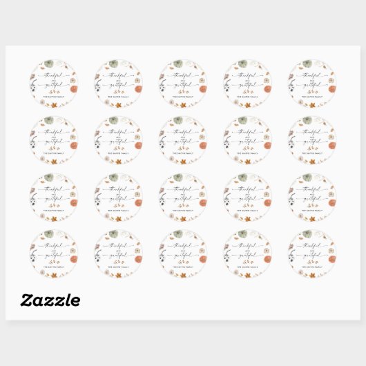 Rustic Pumpkins Thanksgiving Dinner Sticker (Vel)