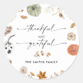 Rustic Pumpkins Thanksgiving Dinner Sticker (Voorkant)