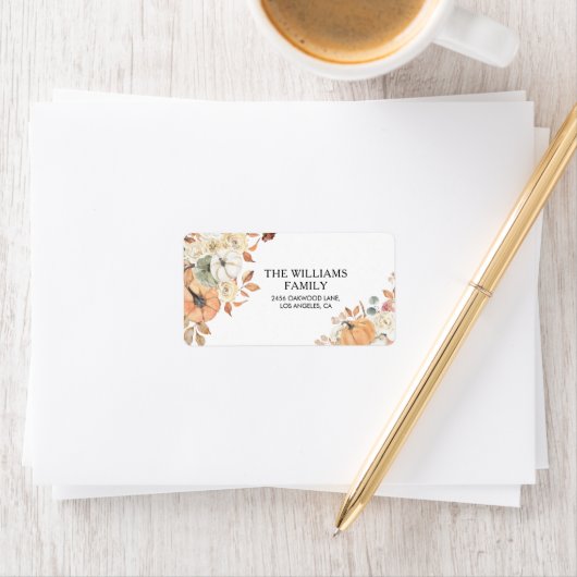 Rustic Pumpkins Thanksgiving Return Address Label (Insitu)