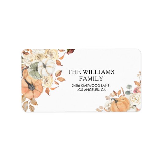 Rustic Pumpkins Thanksgiving Return Address Label (Voorkant)