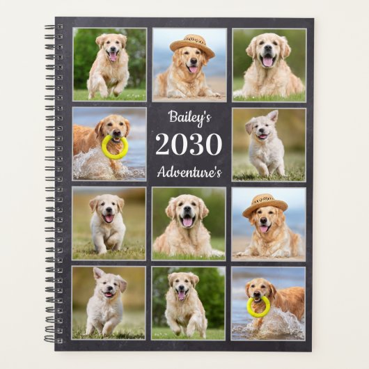 Rustic Puppy Dog Pet Journal Photo Collage Planner (Voorkant)