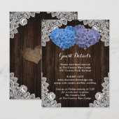 Rustic Purple and Blue Floral Enclosure Card Informatiekaartje (Voorkant / Achterkant)