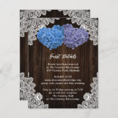 Rustic Purple and Blue Floral Enclosure Card Informatiekaartje (Voorkant / Achterkant)