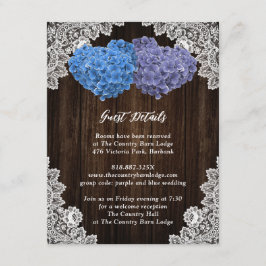 Rustic Purple and Blue Floral Enclosure Card Informatiekaartje
