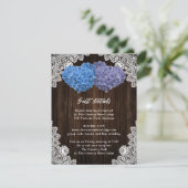Rustic Purple and Blue Floral Enclosure Card Informatiekaartje (Staand voorkant)