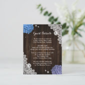 Rustic Purple and Blue Floral Enclosure Card Informatiekaartje (Staand voorkant)