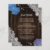 Rustic Purple and Blue Floral Enclosure Card Informatiekaartje (Voorkant / Achterkant)