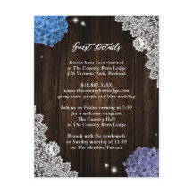 Rustic Purple and Blue Floral Enclosure Card