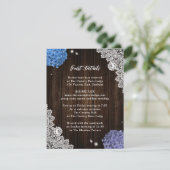 Rustic Purple and Blue Floral Enclosure Card Informatiekaartje (Staand voorkant)