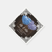 Rustic Purple and Blue Mr and Mrs Floral Wedding Servet (Hoek)