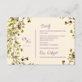 Rustic Purple Berry Greenery Wedding Details Informatiekaartje (Voorkant)