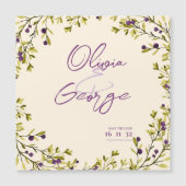 Rustic Purple Berry Greenery Wedding Save the Date (Voorkant)