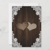 Rustic Purple Blue Floral Hearts Lace Wood Wedding Save The Date (Achterkant)