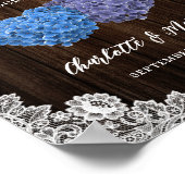 Rustic Purple Blue Wood Wedding Welcome Sign Poster (Hoek)