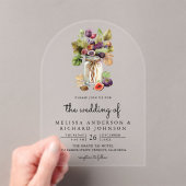 Rustic Purple Fig Mason Jar Wedding Acryl Uitnodigingen (Insitu (Draagbaar))