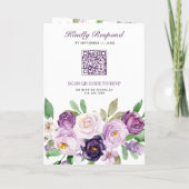 Rustic Purple Floral All in One QR Code Wedding (Achterkant)