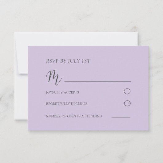 Rustic Purple Floral Watercolor Wedding RSVP (Achterkant)