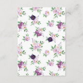 Rustic Purple Floral Wedding Details Informatiekaartje (Achterkant)