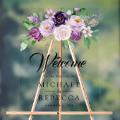 Rustic Purple Floral Wedding Welcome Acryl Bord (Neutraal)