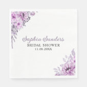 Rustic Purple Flower Bridal Shower Celebration Servet (Voorkant)
