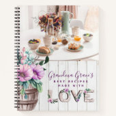 Rustic Purple Flowers Recipe Book for Grandmoeder Notitieboek (Voorkant)