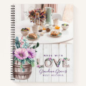 Rustic Purple Flowers Recipe Book for Grandmoeder Notitieboek (Voorkant)