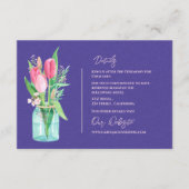 Rustic Purple Mason Jar Floral Wedding Details Informatiekaartje (Voorkant)
