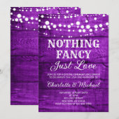  Rustic Purple Nothing Fancy Just Love Wedding Kaart (Voorkant / Achterkant)