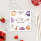Rustic Purple Orange White Pumpkin Baby Shower Servet (Insitu)