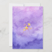 Rustic Purple Twinkle Little Star Gender Reveal Kaart (Achterkant)