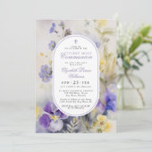 Rustic Purple & Yellow First Holy Communion Kaart (Staand voorkant)