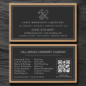 Rustic QR Code Carpenter Carpentry Services Visitekaartje