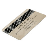 Rustic Quatrefoil Save the Date Magnet, Ebony Magneet (Linkerzijde)