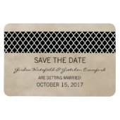 Rustic Quatrefoil Save the Date Magnet, Ebony Magneet (Horizontaal)