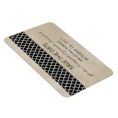 Rustic Quatrefoil Save the Date Magnet, Ebony Magneet (Rechterzijde)